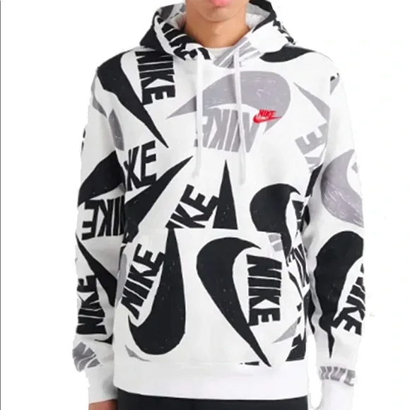 Nike Shirts Tops Nike Mens Sportswear Club Aop Hoodie Poshmark